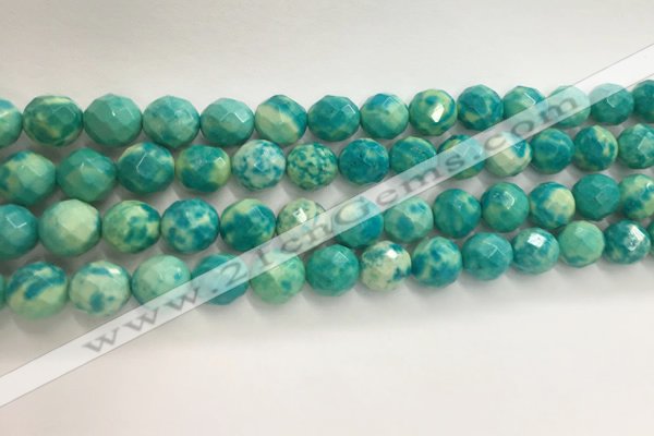 CWB881 15.5 inches 6mm faceted round howlite turquoise beads