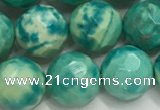 CWB882 15.5 inches 8mm round faceted howlite turquoise beads