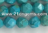 CWB889 15.5 inches 6mm faceted nuggets howlite turquoise beads