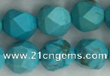 CWB890 15.5 inches 8mm faceted nuggets howlite turquoise beads