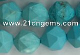 CWB891 15.5 inches 10mm faceted nuggets howlite turquoise beads