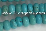 CWB895 15.5 inches 4*6mm rondelle howlite turquoise beads