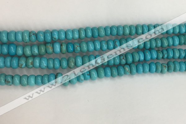 CWB895 15.5 inches 4*6mm rondelle howlite turquoise beads