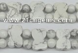 CWB90 15.5 inches 10*15mm double drilled natural white howlite beads