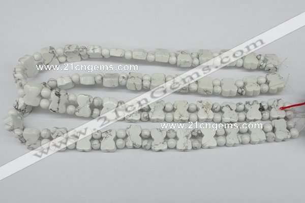 CWB90 15.5 inches 10*15mm double drilled natural white howlite beads