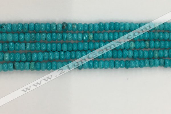 CWB901 15.5 inches 2*4mm faceted rondelle howlite turquoise beads