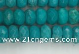 CWB902 15.5 inches 4*6mm faceted rondelle howlite turquoise beads