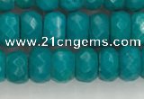CWB903 15.5 inches 5*8mm faceted rondelle howlite turquoise beads