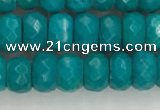 CWB903 15.5 inches 5*8mm faceted rondelle howlite turquoise beads