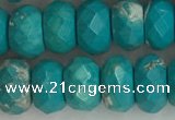 CWB905 15.5 inches 6*10mm faceted rondelle howlite turquoise beads