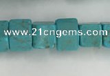 CWB910 15.5 inches 6*6mm cube howlite turquoise beads wholesale