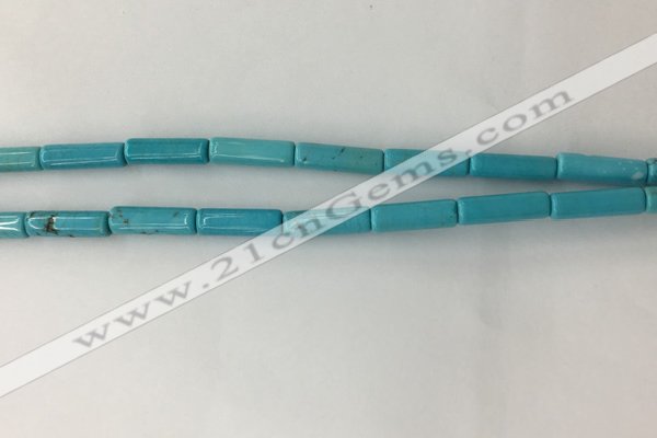 CWB915 15.5 inches 4*13mm tube howlite turquoise beads wholesale