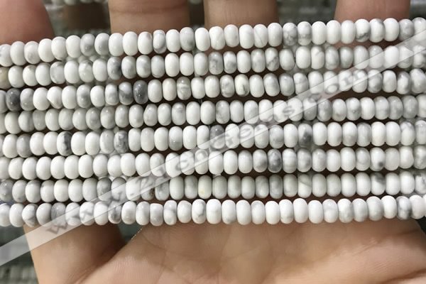 CWB916 15.5 inches 2*4mm rondelle white howlite turquoise beads