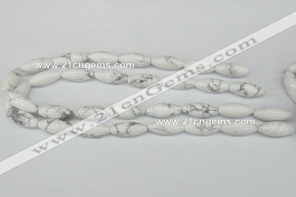 CWB92 15.5 inches 10*25mm rice natural white howlite beads