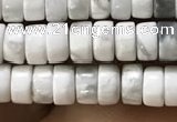 CWB920 15.5 inches 2*4mm heishi white howlite turquoise beads