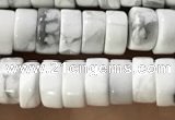 CWB921 15.5 inches 3*6mm heishi white howlite turquoise beads