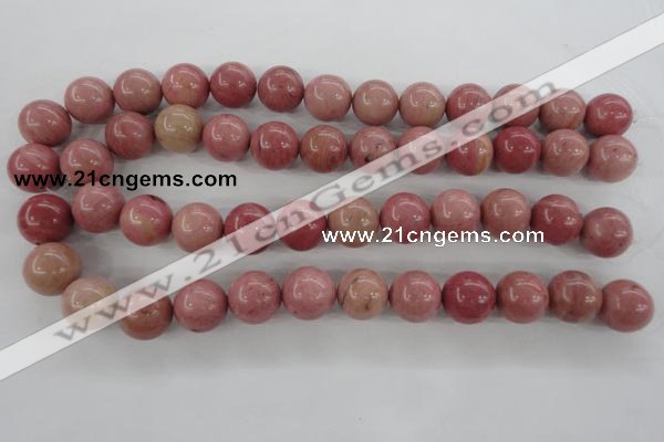 CWF17 15.5 inches 16mm round pink wooden fossil jasper beads wholesale