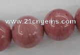 CWF19 15.5 inches 20mm round pink wooden fossil jasper beads wholesale