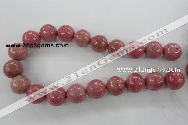 CWF19 15.5 inches 20mm round pink wooden fossil jasper beads wholesale