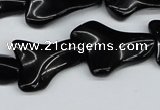 CWG01 15.5 inches 18*25mm wavy freeform black agate gemstone beads