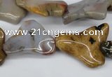 CWG02 15.5 inches 25*33mm wavy freeform ocean agate gemstone beads