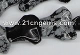 CWG06 15.5 inches 25*33mm wavy freeform snowflake obsidian beads