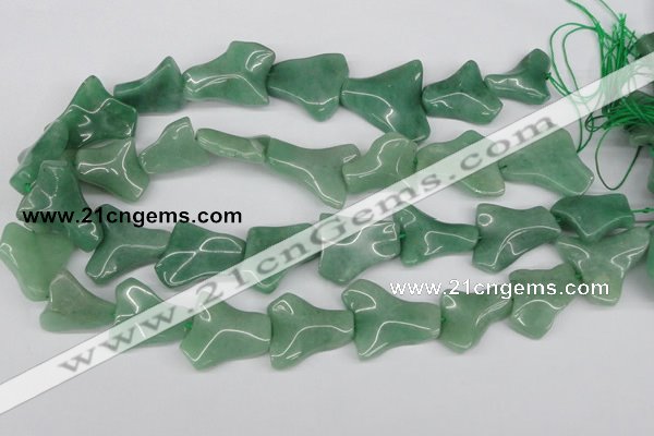 CWG07 15.5 inches 25*33mm wavy freeform green aventurine beads