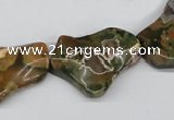 CWG08 15.5 inches 25*33mm wavy freeform rhyolite gemstone beads