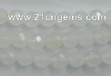 CWH03 15.5 inches 8mm faceted round white jade beads wholesale