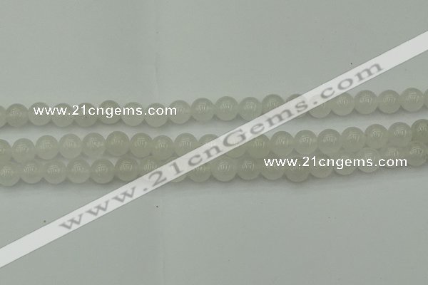 CWH52 15.5 inches 8mm round white jade beads wholesale