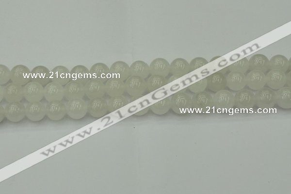 CWH54 15.5 inches 12mm round white jade beads wholesale