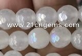 CWH60 15.5 inches 6mm faceted round AB-color white jade beads