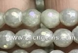 CWH70 15.5 inches 6mm faceted round AB-color white jade beads