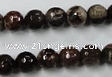 CWJ213 15.5 inches 10mm faceted round wood jasper gemstone beads