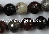 CWJ216 15.5 inches 16mm faceted round wood jasper gemstone beads