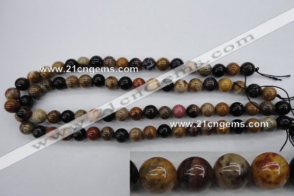 CWJ263 15.5 inches 10mm round wood jasper gemstone beads wholesale