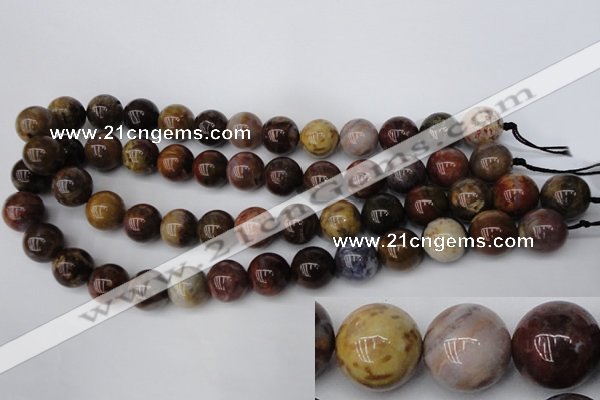 CWJ276 15.5 inches 15mm round wood jasper gemstone beads wholesale