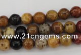 CWJ281 15.5 inches 7mm round wood jasper gemstone beads wholesale