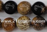 CWJ285 15.5 inches 17mm round wood jasper gemstone beads wholesale