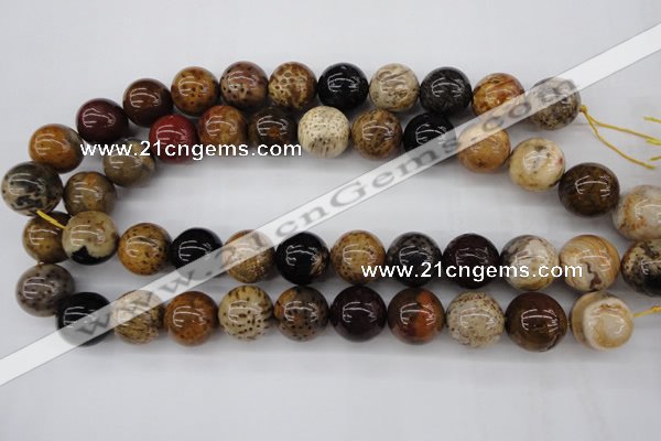 CWJ285 15.5 inches 17mm round wood jasper gemstone beads wholesale