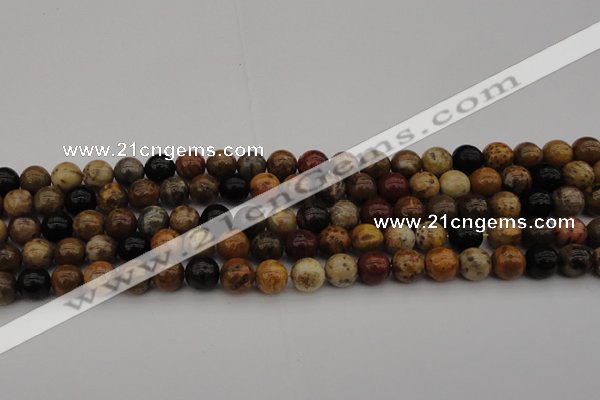 CWJ288 15.5 inches 8mm round wood jasper gemstone beads wholesale