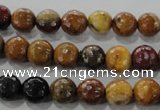 CWJ302 15.5 inches 8mm faceted round wood jasper gemstone beads