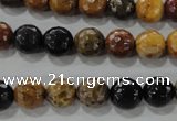 CWJ303 15.5 inches 9mm faceted round wood jasper gemstone beads