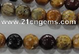 CWJ304 15.5 inches 10mm faceted round wood jasper gemstone beads