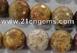 CWJ309 15.5 inches 16mm faceted round wood jasper gemstone beads