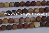 CWJ410 15.5 inches 4mm round matte wood jasper beads wholesale