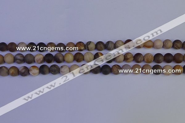 CWJ412 15.5 inches 8mm round matte wood jasper beads wholesale