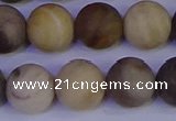 CWJ415 15.5 inches 14mm round matte wood jasper beads wholesale