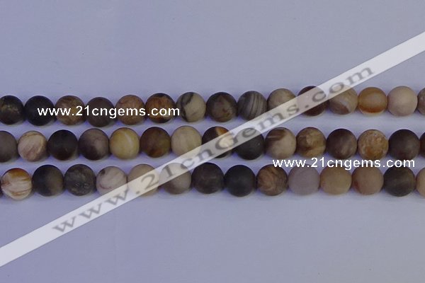 CWJ415 15.5 inches 14mm round matte wood jasper beads wholesale