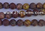 CWJ420 15.5 inches 4mm round matte wood eye jasper beads